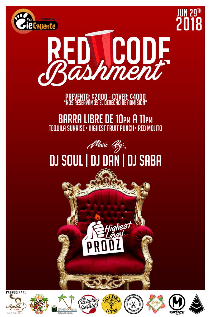 HighestLvlProdz's tweet photo. Dale RT y cita el tuit utilizando el hashtag #RedCodeBashmentByHLP para participar en la rifa de:

• 1L de Chiliguaro 🍻🔥
• 1L de Tequila 🍹💥
• 6 Entradas 🎫🎉
(3 mujeres y 3 hombres)

#TeamHighestLevel ☝🏽 https://t.co/gYuiQhSWcE