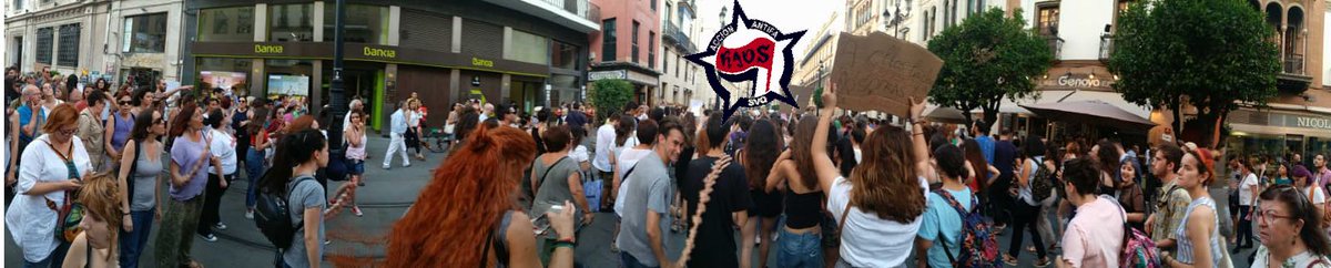 KAOSSVQ's tweet photo. Concentración-manifestación 22 junio por la puesta en libertad provisional de los cinco de la manada. 
Marcha conjunta en la que todas decimos NO a la puesta en libertad de cinco violadores en potencia.

SEVILLA SERÁ, LA TUMBA DEL MACHISMO.
#lamanada #justiciapatriarcal https://t.co/tRdmCL8Z3w
