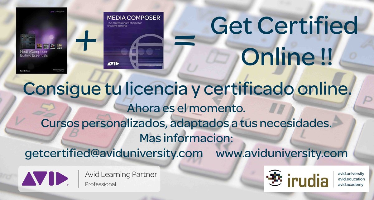 avidcommunity's tweet photo. Get Certified Online!!!! Consigue tu licencia y certificado. Cursos segun tus necesidades. #avidcommunity #Avid #avidmediacomposer #avid101 @Avid_ESP @avidmediacomposer @avid https://t.co/S9ycM8NFmd