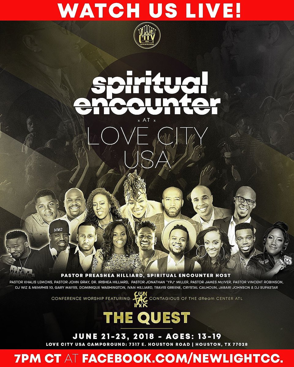 Watch Spiritual Encounter <a href="/LoveCityUSA/">Love City USA</a> live right now at facebook.com/newlightcc.