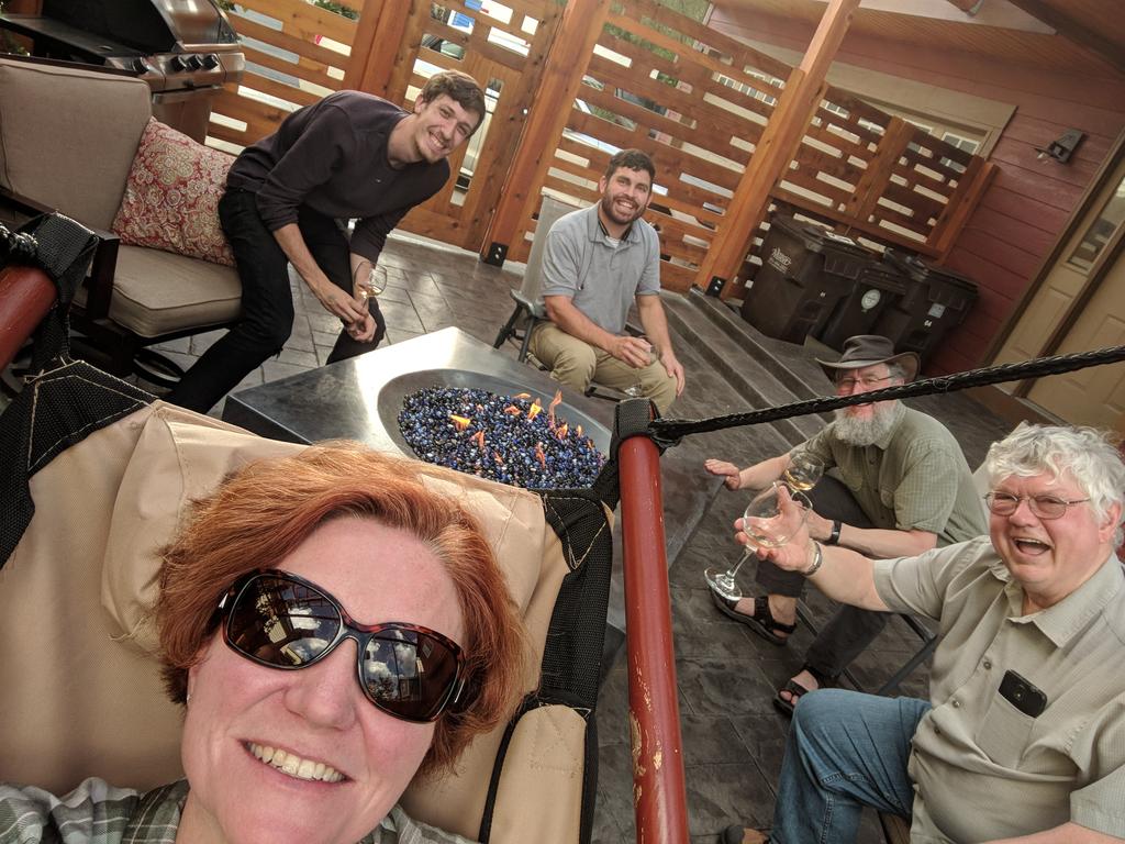 AmyRWinebarger's tweet photo. Furst team meeting has moved to the patio. #soundingrocketscience https://t.co/P1Ine0ollR