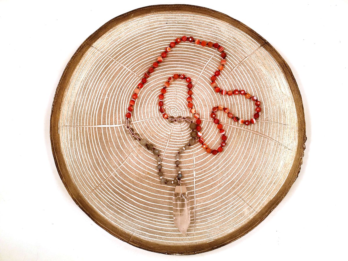 Mindful_Methods's tweet image. Banded Agate, Labradorite + Crystal Quartz Pendant Necklace tuppu.net/d697b0e8  #GemtsoneNecklace