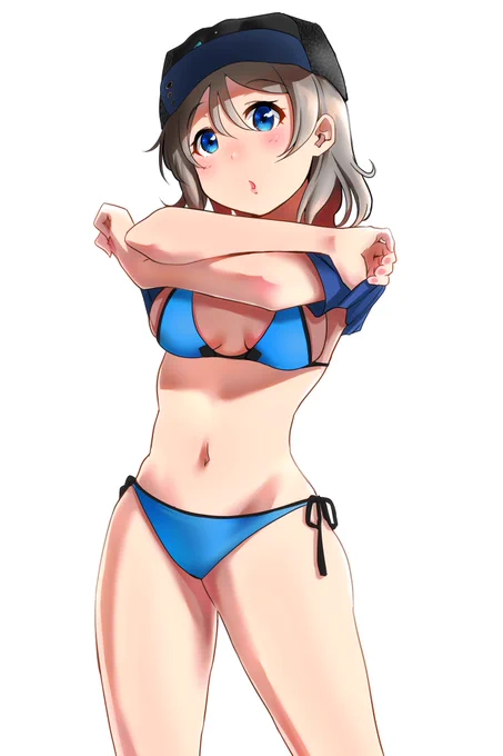 【お題箱より】キャップをかぶった水着の曜ちゃん夏は水着いっぱい描きたいね#lovelive_sunshine#渡辺曜 