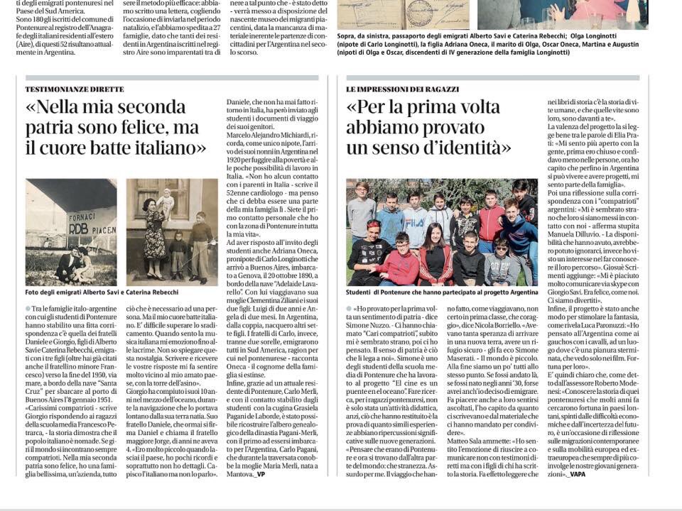 Gli studenti della Secondaria di Pontenure #iccadeoponte creano un ponte oltre l’oceano #progettoArgentina che apre nuovi scenari e importanti riflessioni #migrazioni #lettereoltreoceano senso di #identità #laboratorio #digitalstorytelling #metododellaricerca