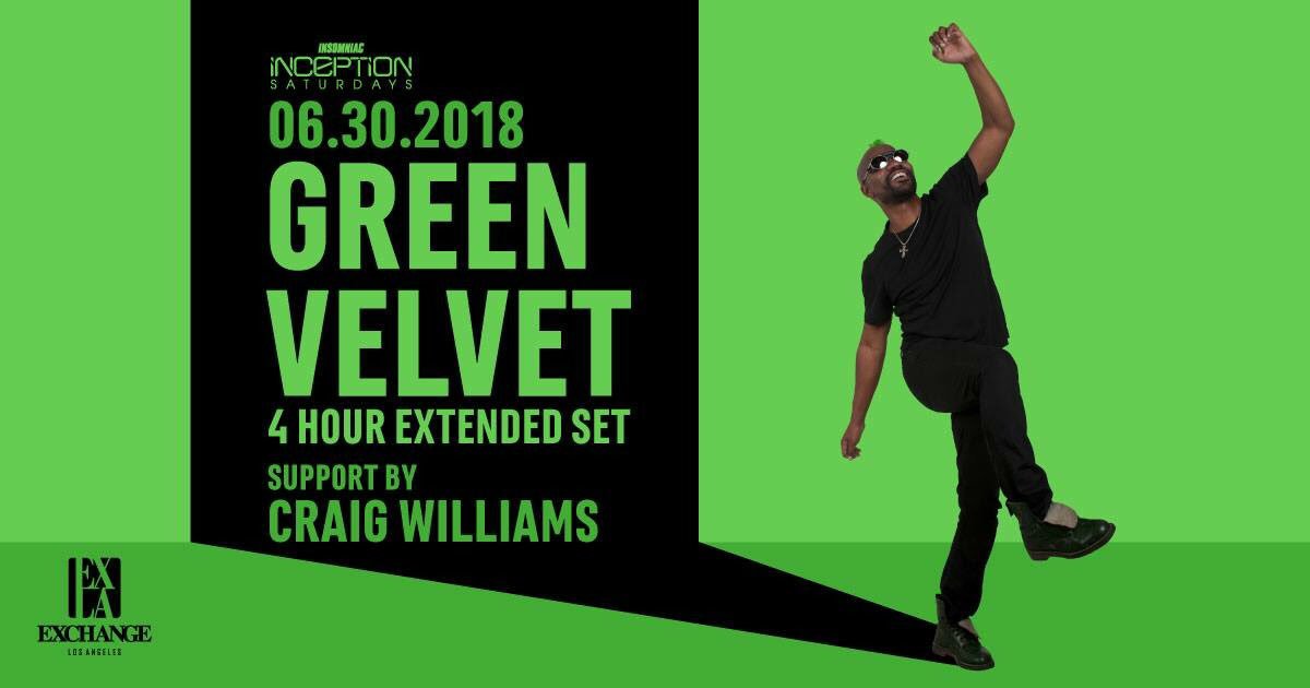 CarrieEXLA's tweet photo. Green Velvet returns to LA LA Land next Saturday, 6/30 at @ExchangeLA! Get tix before they’re gone! 

https://t.co/GdfAGUY3HG https://t.co/EEe6CkCNaX