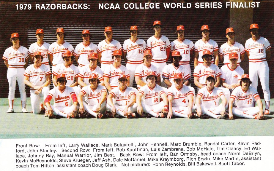 COLL BB: <a href="/RazorbackBSB/">Arkansas Baseball</a> will play for 1st National Championship since these guys in 1979