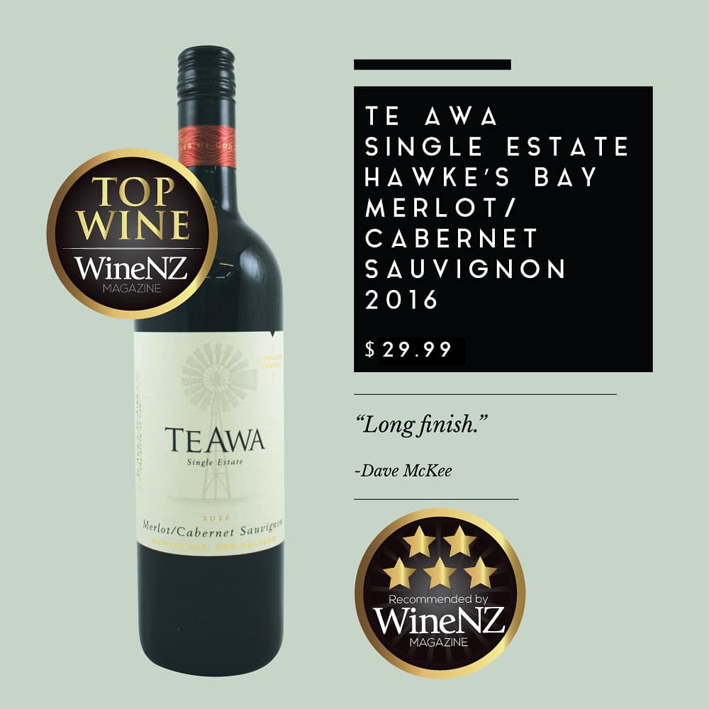 Te Awa's Single Estate Hawke's Bay Merlot/Cabernet Sauvignon 2016 is so memorable, with its powerful fruit and oak combination. Have you tried this top wine? #winenzmagazine #winenz #winelovers #TopWine #merlot #NZwine #winerecommendation #HawkesBay #wine #winetasting
