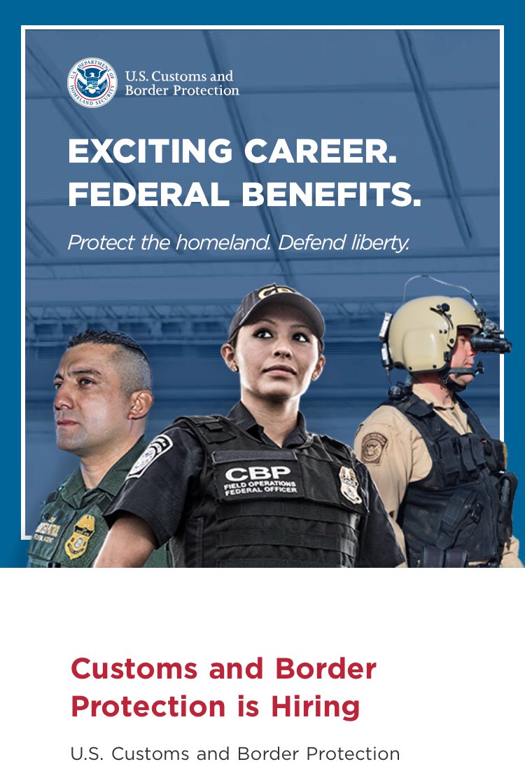 NYPDMuslim's tweet image. Looking for an exciting career that includes many benefits with the Federal Government and offers you the opportunity to protect the homeland and defend liberty.  Then apply today to join the #US #CustomsandBorderProtection #CBP by visiting cbp.secure.force.com/applynow