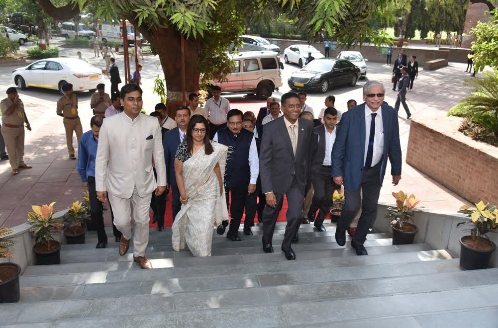 Seychelles president Danny Faure visits Gandhi Ashram, IIMA in Gujarat