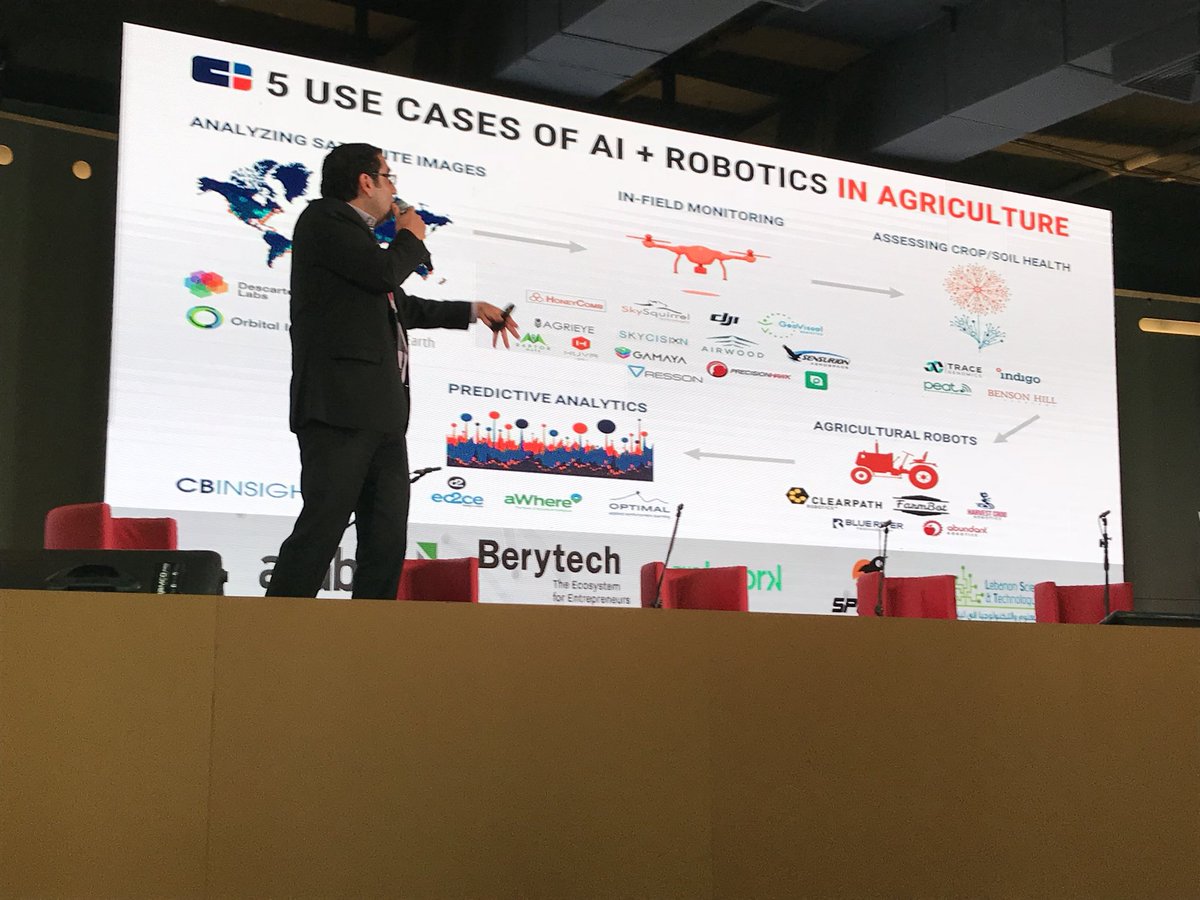 LebanonSTP's tweet photo. Latest #trends in #agrytech : using #AI and #robotics in #agriculture at #TripoliStartupForum #tsf18 https://t.co/dSGWUyhS3R