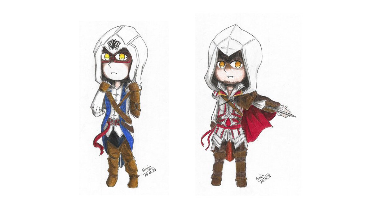 Serah_Shyo's tweet photo. Unsere neuen #SpyrixCharacter für Assassin's Creed:

Serah als Ratonhnhaké:ton (Connor) Kennway.
Horus als Ezio Auditore da Firenze.

(Gemalt von @SveLCraftian) https://t.co/wAdCwXgG1b