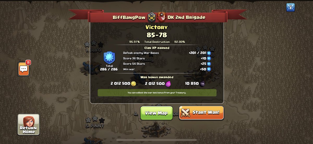 No Dip Random against fellow <a href="/coc_ICL/">ICL COC</a> clan DK 2nd Brigade.  Really fun war, our 10s were on 🔥