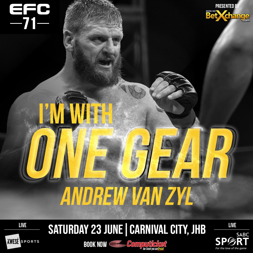 LIKE and RT if you are with ๐ฟ๐ฆ @Andrew_vanzyl1 tonight! #EFC71 https://t.co/EFk96So7d7