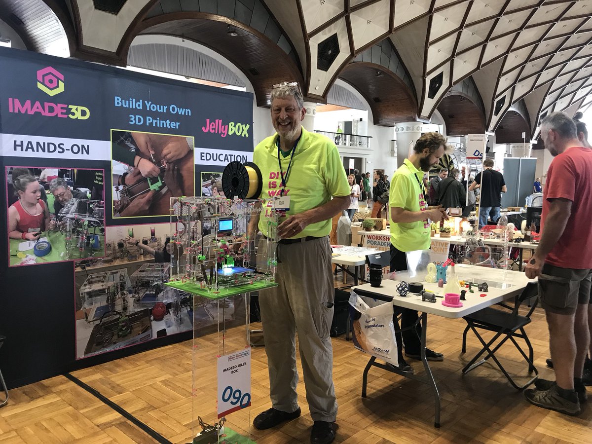 yesIMADE3D's tweet photo. Here we are - showing the #JellyBOX for the first time in Czech Republic at #MakerFaire organized by @prusa3d Thanks, Josef! https://t.co/8UPNHXrTzC