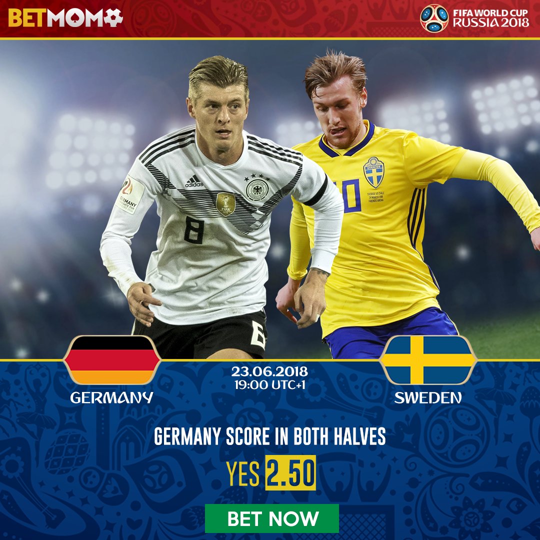 Toutes les options sur #Betmomo!
Cote de 2.50 si l'Allemagne marque dans chacune des mi-temps.
▶️ goo.gl/ea5hNt 👌
5% des pertes remboursées TOUS LES JOURS!!!
#Cameroon #Cameroun