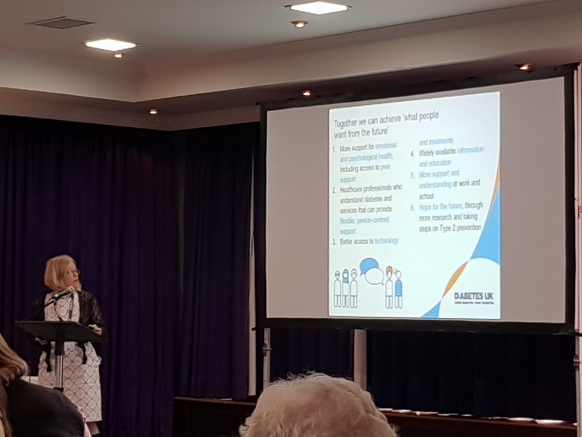 BroomOwl's tweet photo. Bridget runs through the 6 main themes that came out from the Future of Diabetes work. You can read the report for yourself here: https://t.co/Jv2YKYZnZC #DUKVolCon https://t.co/WZnBnYU7ei