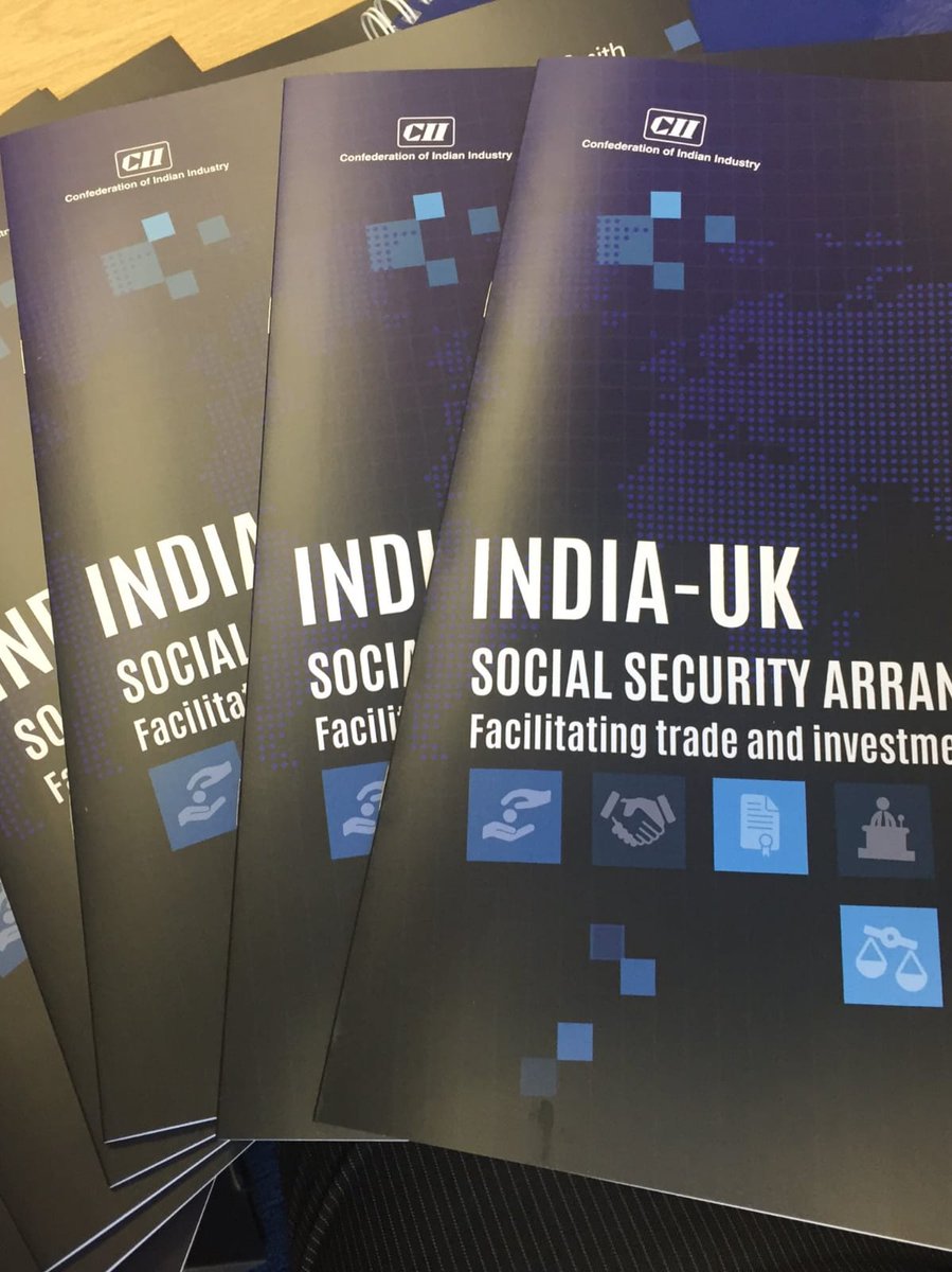 Launch of CII-<a href="/kingstonsmith/">kingstonsmith</a> Paper - "India UK Social Security Arrangement: Facilitating Trade &amp; Investment" during the CII Symposium on "India in the UK: Scaling-up the Global Business Opportunity" making the case for social security agreement between #UKIndia. #ukindiaweek2018