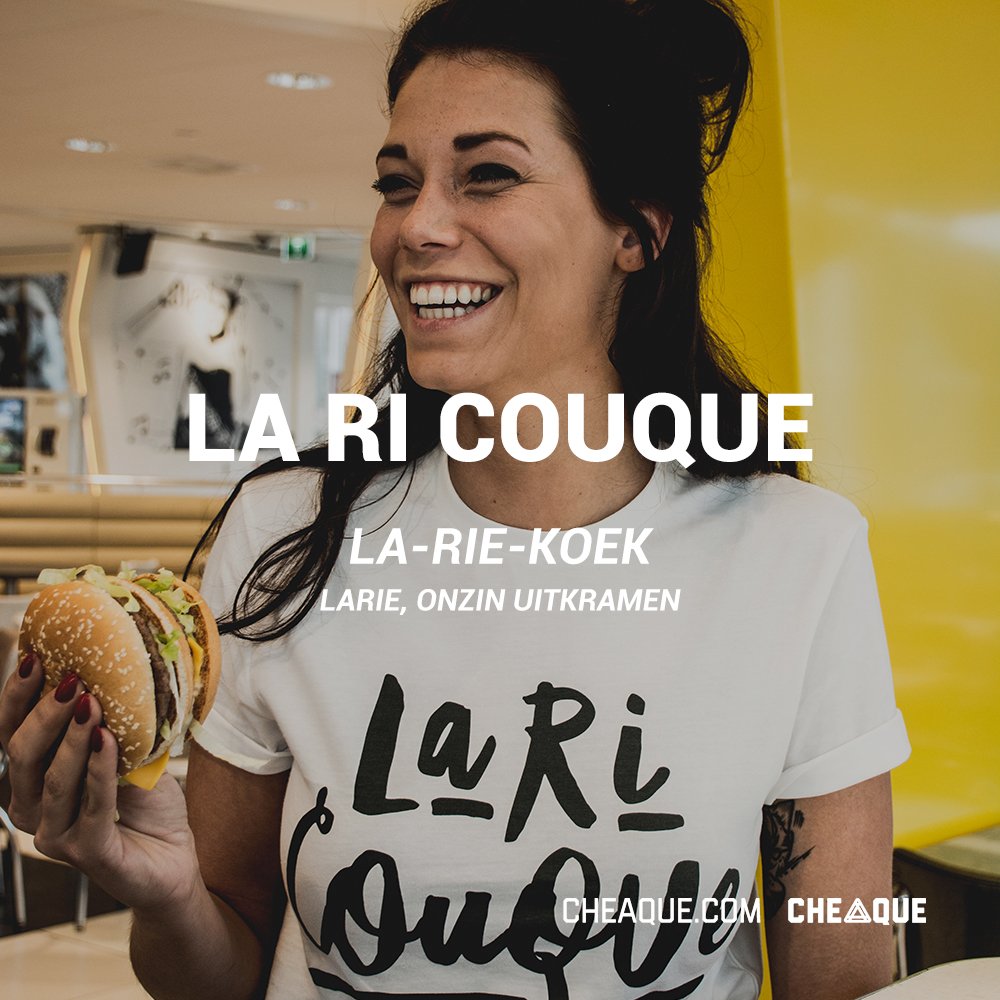 Helemaal terug van weggeweest, en dat is geen Laricouque. 😁🍔 #cheaquewoordenboek #lariqouque #onzinuitkramen
