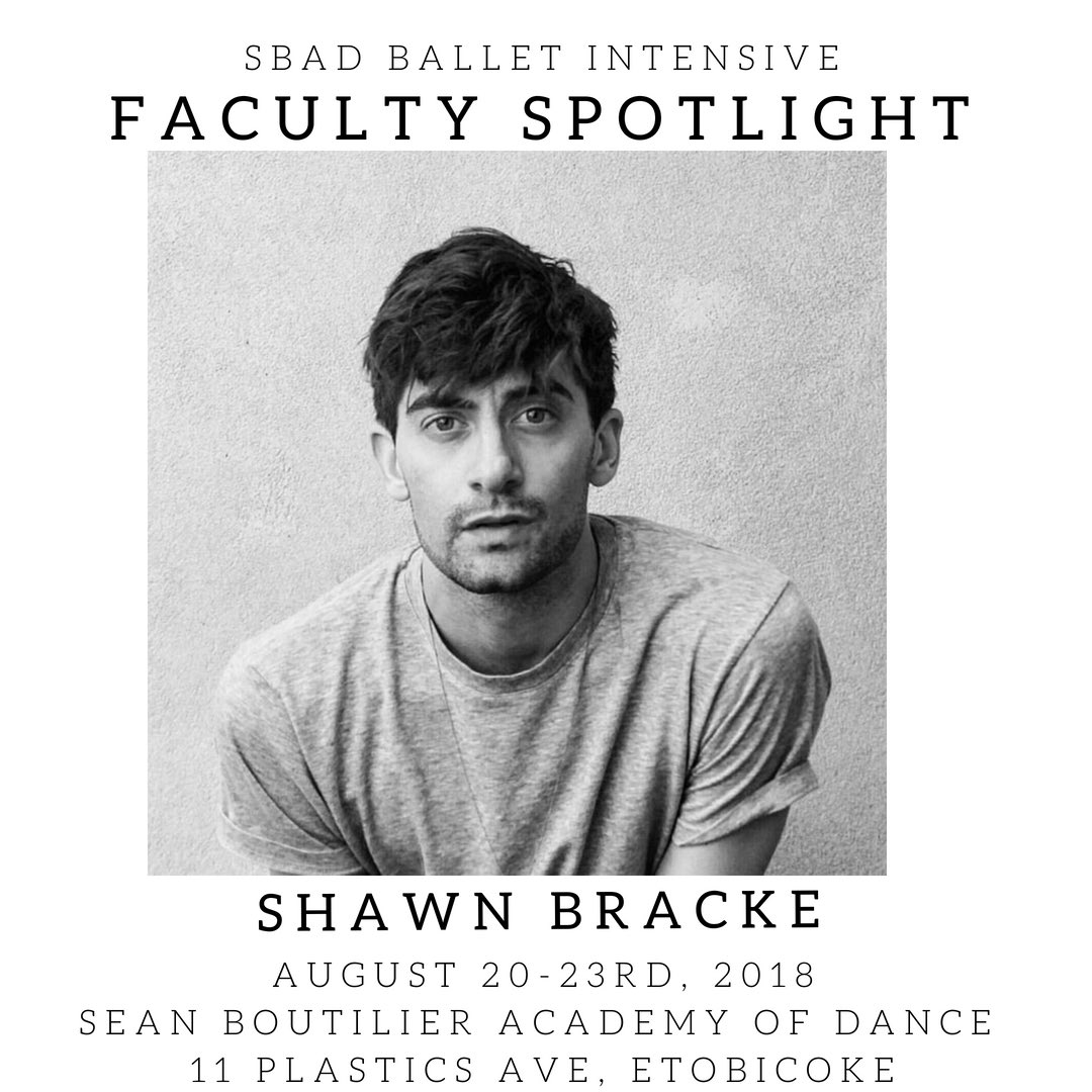 Shawn Bracke will join us in August for the SBAD Ballet Intensive! 
Early Bird Rates are available until July 1st...Register today.              
seanboutilier.com
#balletintensive #joinus #summertraining #sbad #dance #earlybird #torontodance #mississaugadance @shawnbracke