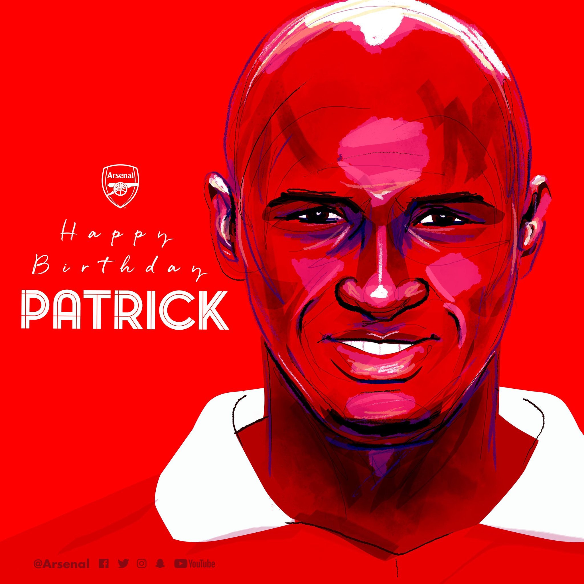 Happy birthday to one of the greatest ever players in Arsenal\s history - Patrick Vieira turns 42 today. 