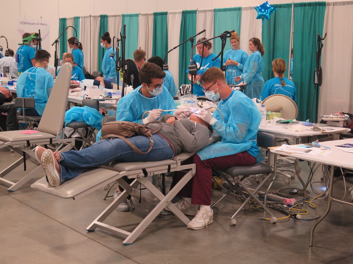 wisconsindental's tweet photo. Day 2 of #WDAMissionofMercy is underway at the Exposition Center at @wistatefair in @westalliswigov! https://t.co/WxicWAEd4m https://t.co/Yht5WKuScp