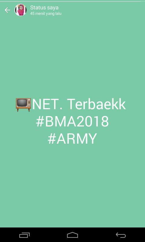 sarifa97's tweet image. NET emang selalu menjadi yang terbaik dihati...... 
Thank you so much @netmediatama 
#BTS #ARMY #netmediatama #BBMAs2018OnNET #billboardmusicawards2018