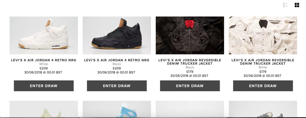 thesolerestocks's tweet photo. All Jordan x Levis Collection. Raffles now live at END Launches

Link > https://t.co/bRNlBWQC9M https://t.co/IyGhOnYZOF