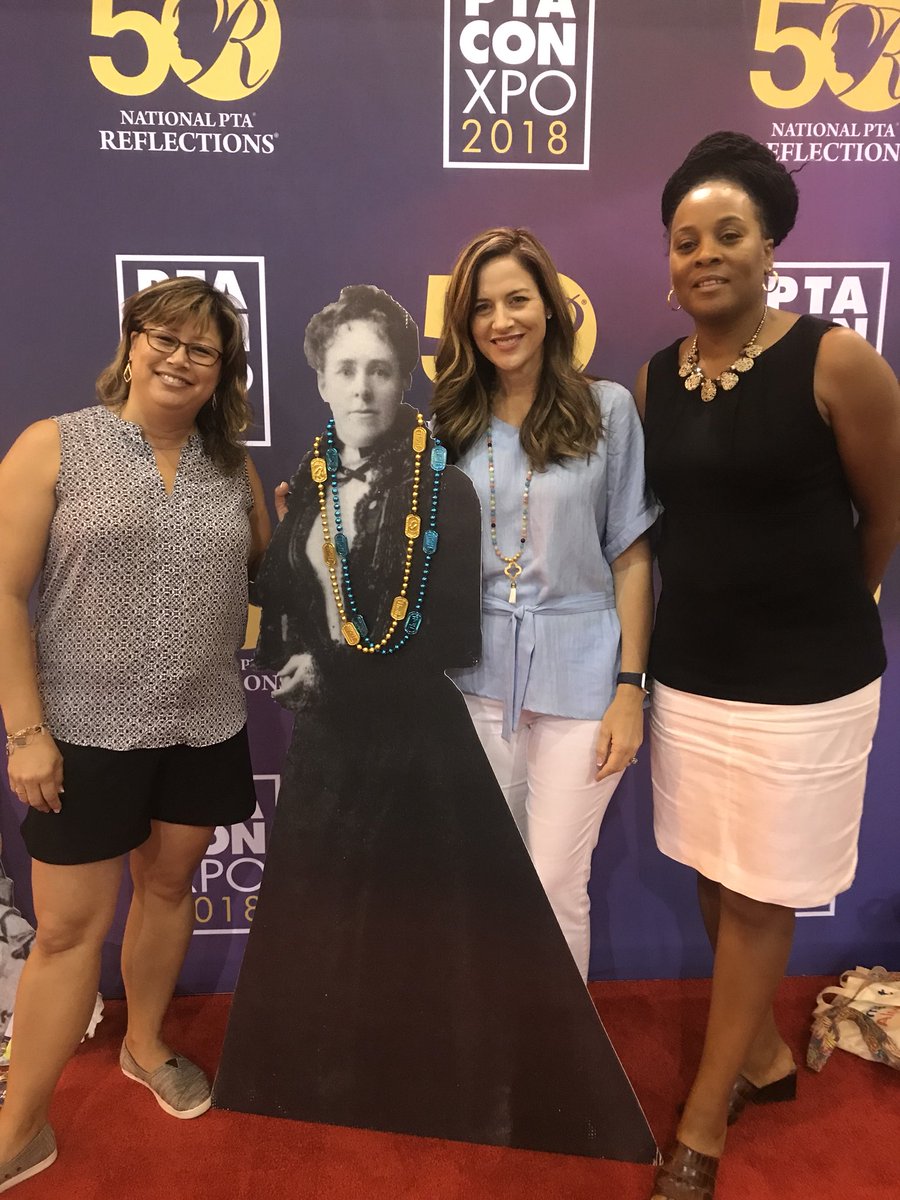 Melsamb's tweet photo. Look who we found - Phoebe Apperson Hearst!  @KDTheodore @themadpadder1 @txstatepta @FriscoPTA @cobbmspta @CobbCyclones #SchoolofExcellence #PTAProud #PTACon18 @NationalPTA https://t.co/Yp3fzkhLjx