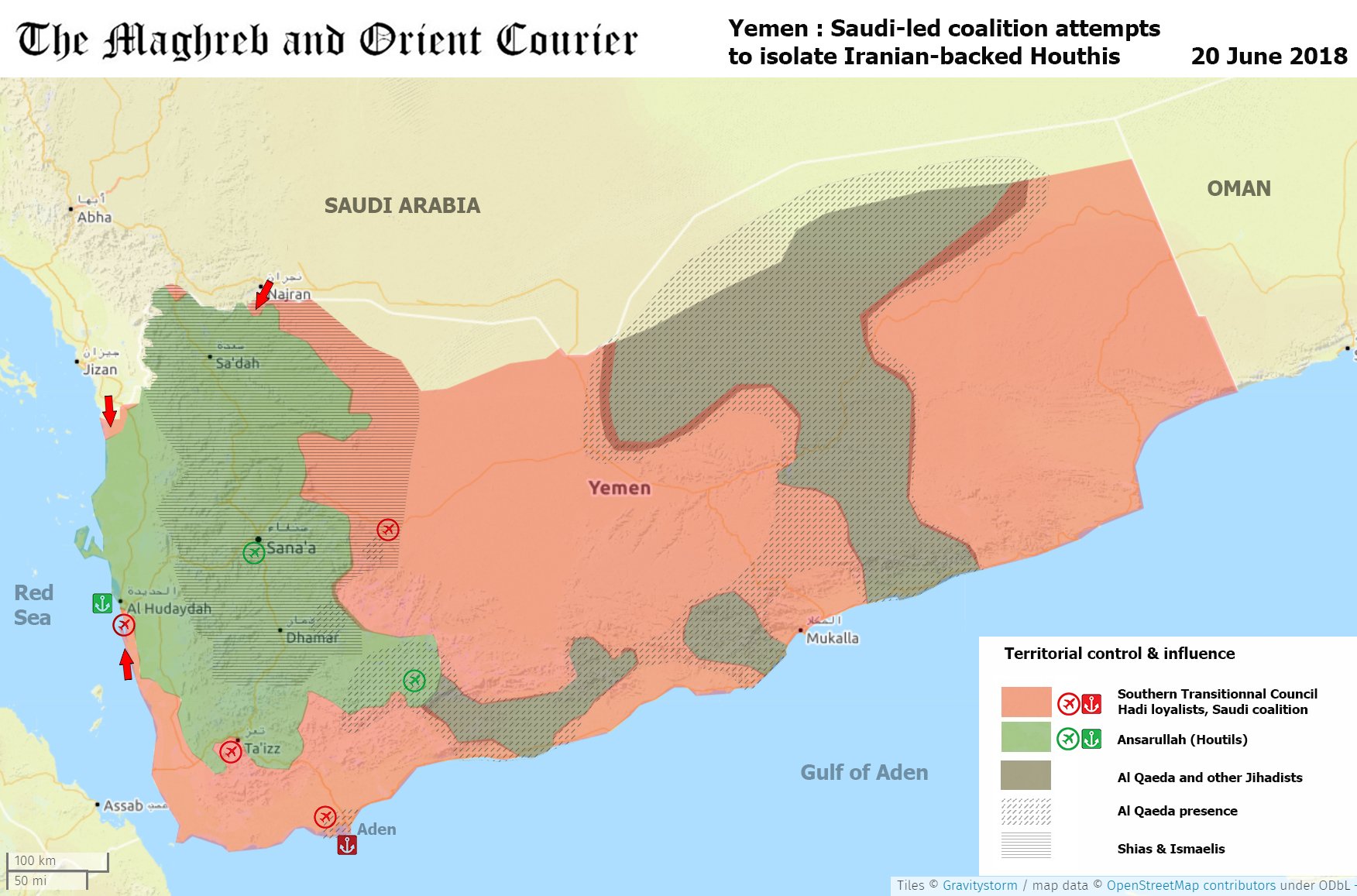 Йемен карта боевых действий