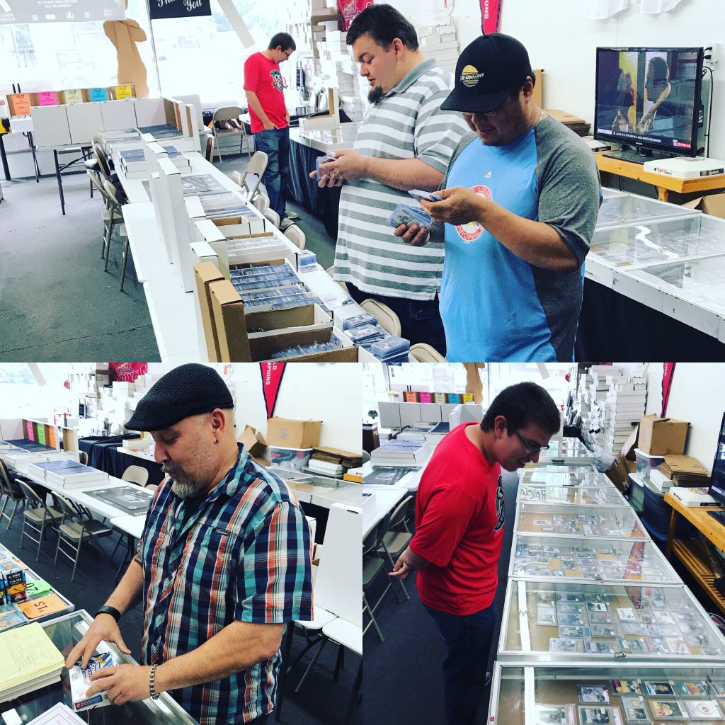 RbiCru7's tweet photo. It’s Saturday and collectors are eager to see what #NewGoodies we worked in the #bargainboxes & #displaycases also to rip boxes! If you have a #cardshop by you we urge you to get out there and #SupportYourLCS @Ballcardxchange @SportsCardJunct @Three_Stars @ShowMe_18 @Dugout_CoMo https://t.co/nDrI79Dsb7