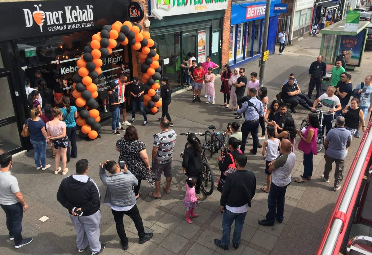 A healthy turn out for German Doner Kebab store in Slough #KebabsDoneRight #PromotionalBus