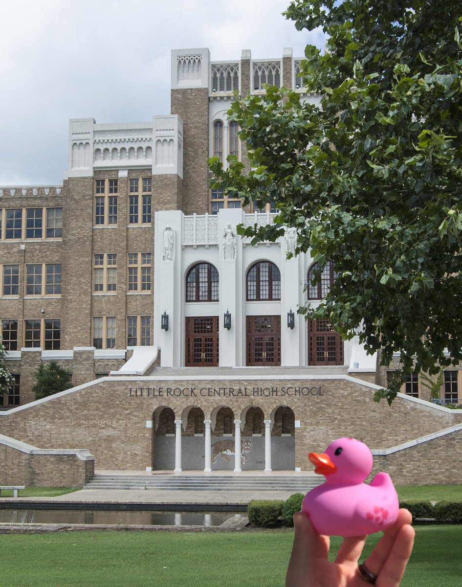 #wheresYourDuck @ Little Rock Central High School. 9 courageous kids who dared for what they believed in. #whatDidYouDoToday