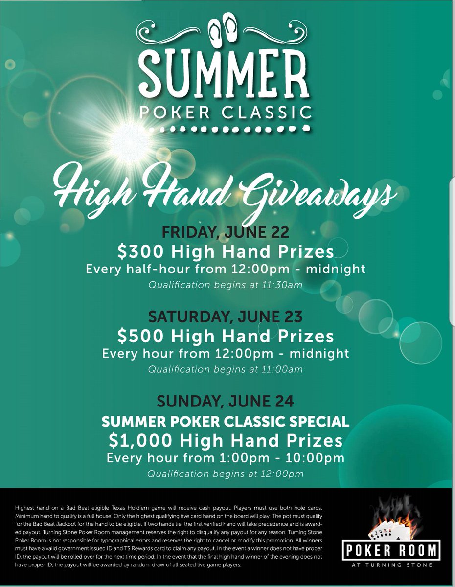 Turning Stone Summer Poker Classic Turning Stone Summer Poker Classic