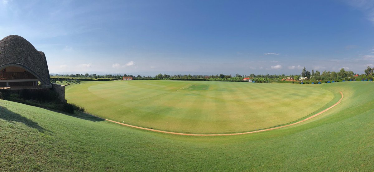 Miyeh's tweet photo. Great day to see the @GCricketStadium and talk with Captain @EricDusi about how cricket is helping reunite Rwanda and the plans to make the stadium a community center. Credit to the Shale family for making the stadium a reality.  @26hrCricketNet #cricket https://t.co/4CQG4GGy4W