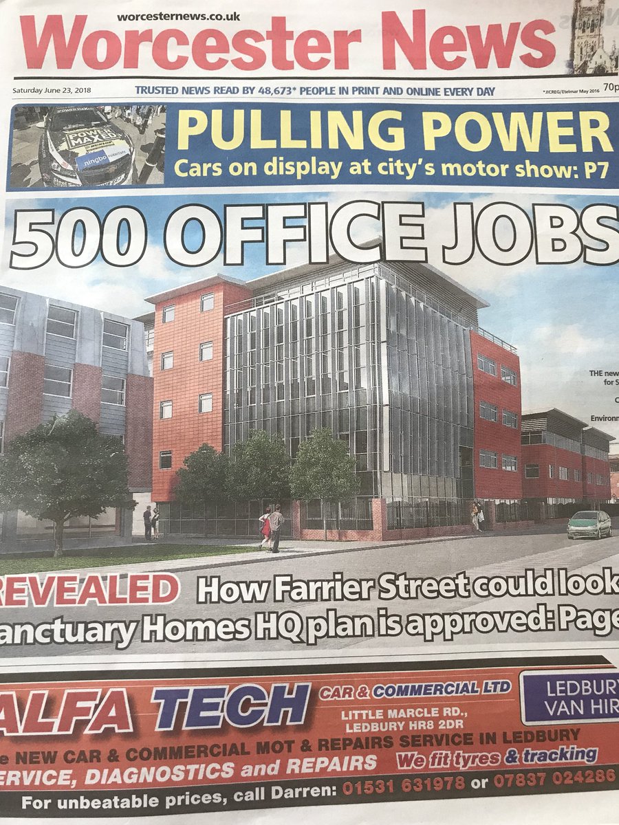 Oneltd_Mark's tweet photo. G8t for One Creative Environments to see another project on front page! #worcestershire @ONEltd_Media #worcestershirehour @worcsLEP success breeds success - well done team 👍 https://t.co/wJKeisYXKa