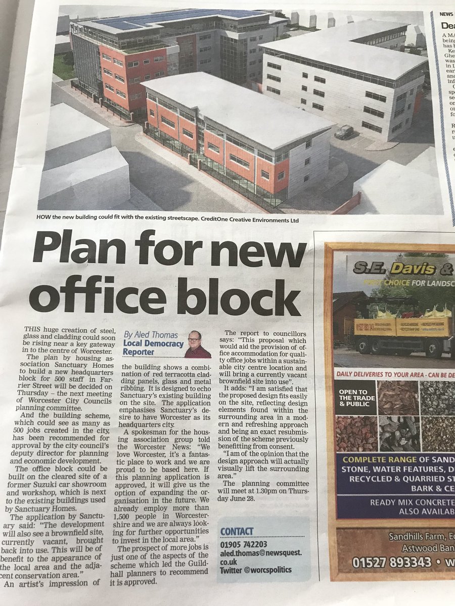 Oneltd_Mark's tweet photo. G8t for One Creative Environments to see another project on front page! #worcestershire @ONEltd_Media #worcestershirehour @worcsLEP success breeds success - well done team 👍 https://t.co/wJKeisYXKa