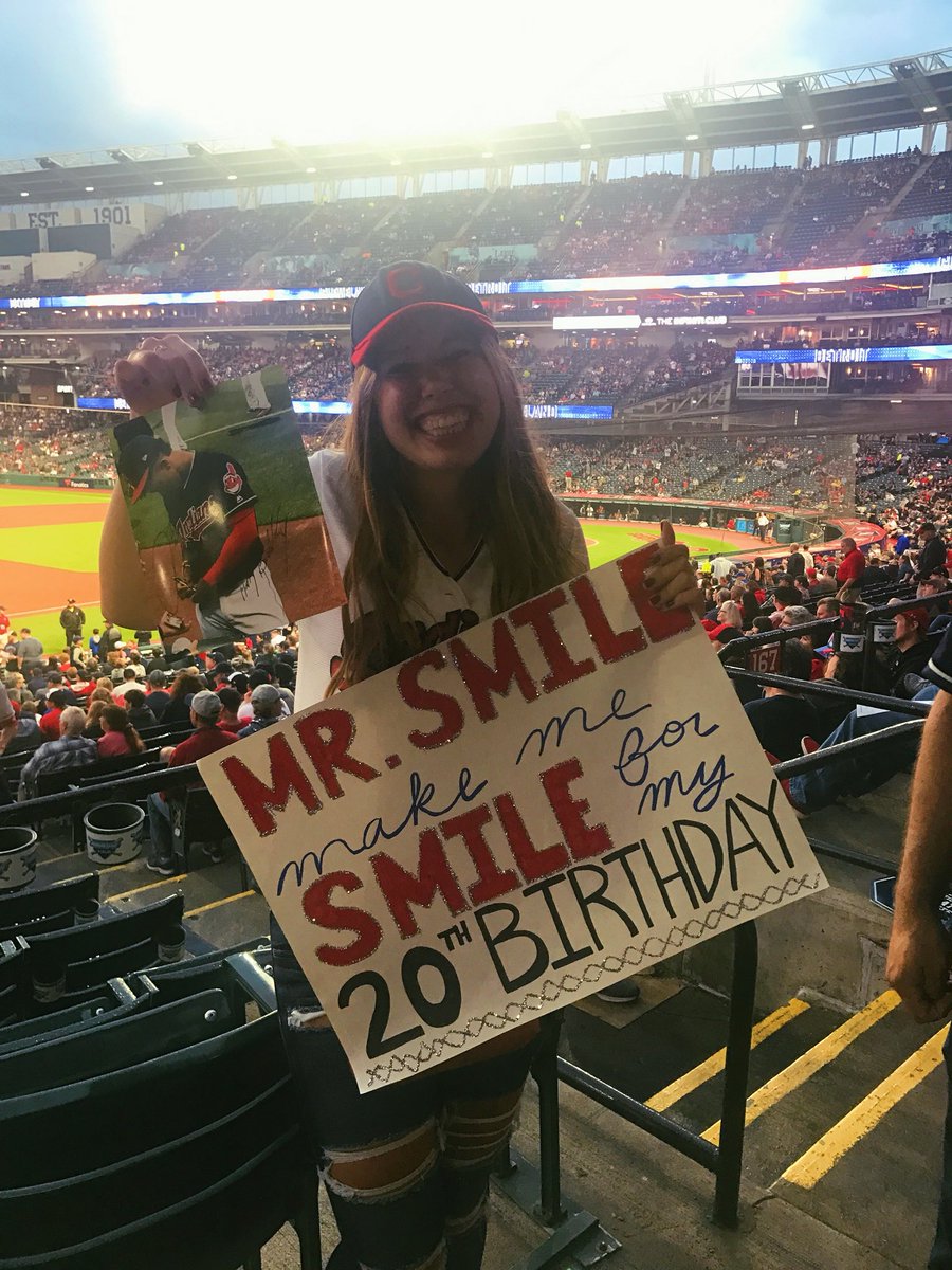 haleyannski's tweet photo. Still in shock from the @Indians game last night! Thank you thank you thank you @Lindor12BC ❤️❤️ I don’t think any other birthday will be as great as this one was! https://t.co/Isd1rMfWB0