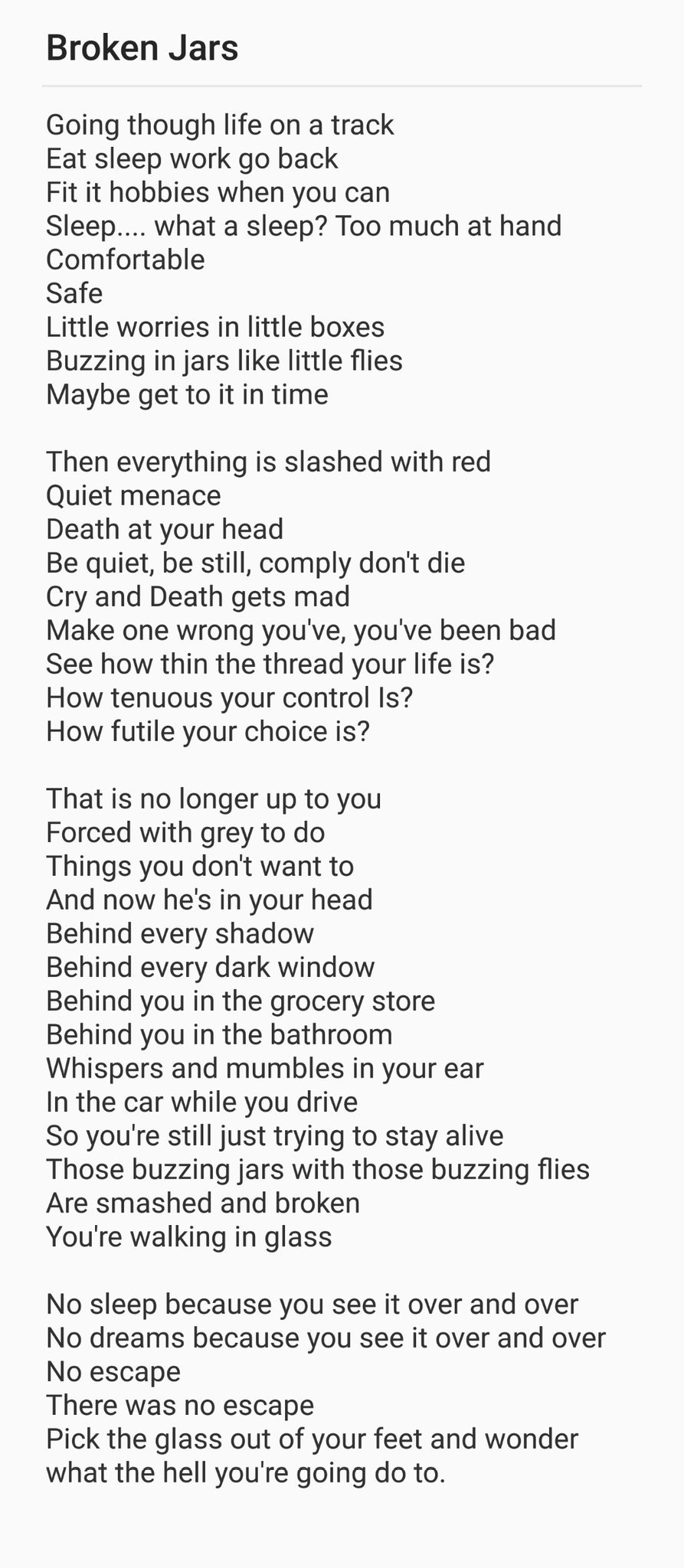 Broken - Peom/Song lyrics