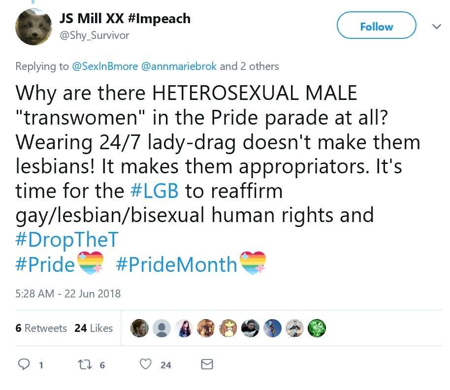 ThingsTERFsSay's tweet photo. #ThoseWhoForgetHistory #ThingsTERFsSay #TheFirstPrideParadeWasARiot

https://t.co/ft2JYLwwgJ

"Early on the morning of Saturday, June 28, 1969, lesbian, gay, bisexual, transgender and questioning persons rioted following a police raid on the Stonewall Inn" https://t.co/OJdcExU4Xv