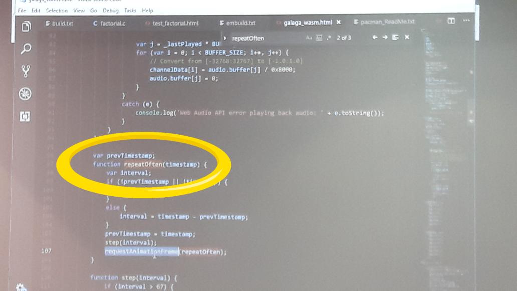 SamueleZoia's tweet photo. #itcppcon18
Loop implemented in PacMan #wasm game 
...repeat often... but not too much 😂 https://t.co/2sFG36y5FY