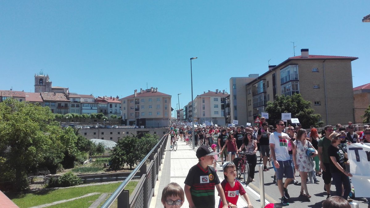 javierjjggalava's tweet photo. Esta mañana en Salvatierra miles de personas protestando contra un proyecto del TAV que hará una nueva cicatriz a la Llanada Alavesa. El progreso no es hacer macro-obras sino aprovechar y mejorar las existentes. Eso es lo que piden @AhtrikL y @SakanakoAHTEZ al Ministerio Fomento https://t.co/jioACiBDae