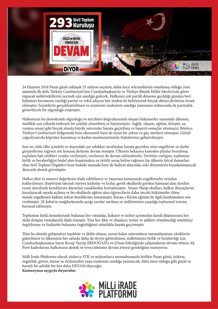 Milli İrade Platformu tweet media