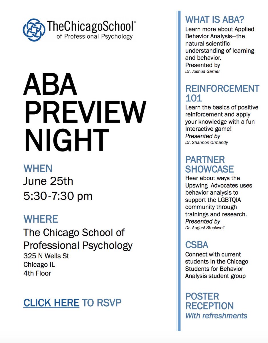 Don't forget about the preview night from one of our Gold Member Sponsors, The Chicago School of Professional Psychology, on June 25th! Click here to register: ow.ly/Ae8p30kDca4