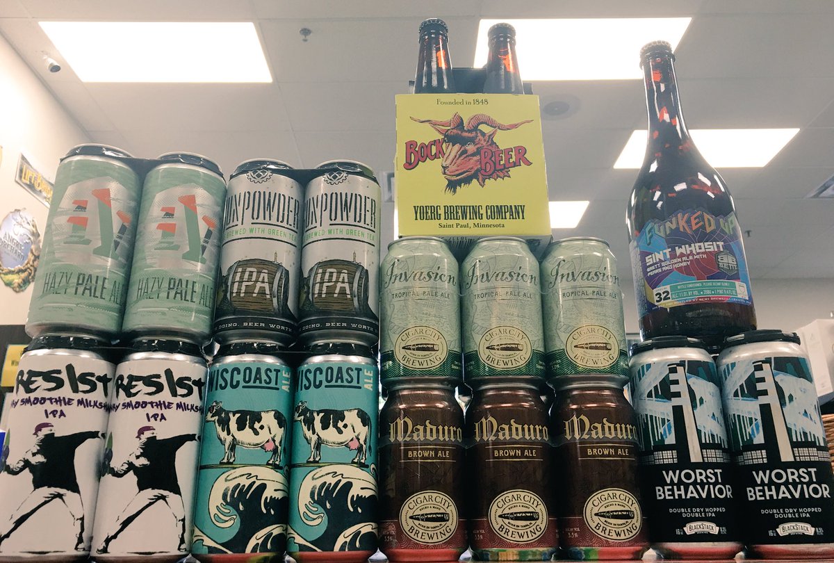 bacchuswine_mn's tweet photo. NEW CRAFT BEER ALERT!!! We just received @brewingprojekt lineup, @BlackStackBrew Worst Behavior, @YoergBrewing Bock, @BentBrewstiller Sint Whosit, and @CigarCityBeer Maduro and Imvadion.🍺🇺🇸🕺🏼#craftbeer #thebrewingprojekt #yoergbeer #bentbrewstillery #cigarcity #blackstack https://t.co/NukvXuz1zr
