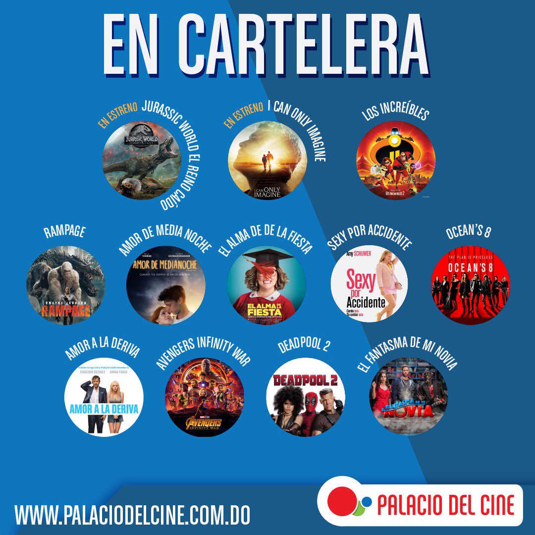 Si vas al cine hoy aquí te dejamos la cartelera 🙌🏼🎟🎟🎬 Cónsulta los horarios en palaciodelcine.com.do