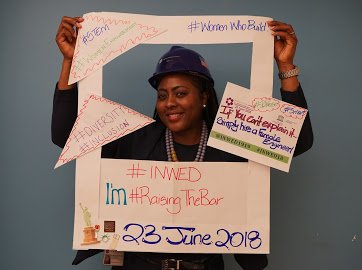 Macro_Savills's tweet photo. Happy International Women in Engineering Day! We hope to help #Raisethebar in pursuit of more #diversity in engineering!Thank u for the selfie cards@nyulangone @LanganEngEnv @ttinc #EMEGroup #EnicaEngineering #BatskaConsulting @inwed1919 #INWED2018 #macropm #stem #womenwhobuild https://t.co/yRE4toYstO