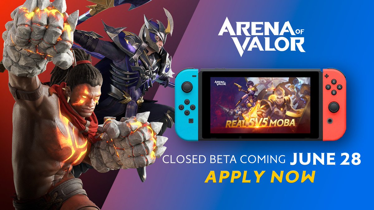 Last Call to Apply for our NA &amp; EU Switch Closed Beta! Don't miss out on the chance to play Arena of Valor on the Switch! #AoV #ArenaofValor #NintendoSwitch buff.ly/2ITEcW2