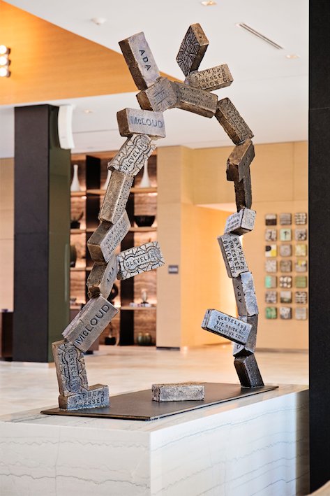 Art x AC
"Determination" by Brad Oldham
The bronze bricks of this sculpture are modeled after historic bricks from Oklahoma City and represent the dogged determination required to build Bricktown, brick by brick.