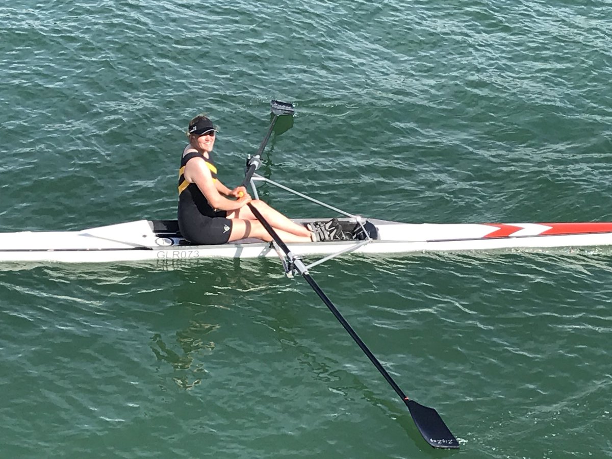 Kevandsally's tweet photo. Well done 😊@GreenbankRC @TruroHigh junior @Charlijaneb Charlotte in her single scull race. Three in three! https://t.co/bHrqR0ceKr