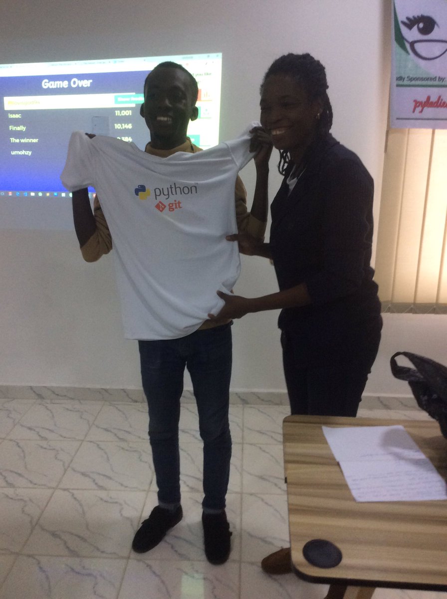 LucasLight01's tweet image. #pythonMeetupEket , #pythonNigeria @pyconnigeria 
Congratulations Ayo